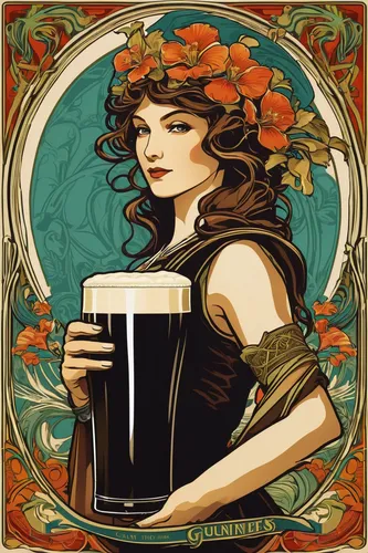 irish,irish pub,irish coffee,st patrick's day icons,barmaid,celtic queen,saint patrick,draft beer,a pint,shamrock,happy st patrick's day,saint patrick's day,old rasputin russian imperial stout,black and tan,irish cream,green beer,pint glass,pint,st patrick day,boilermaker,Illustration,Retro,Retro 03