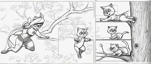 hanging elves,cartoon forest,comic frame,background ivy,wood elf,concept art,trapeze,tree swing,pencils,tree pruning,illustrations,ballerina in the woods,fighting poses,swinging,pencil frame,elves flight,panels,comic character,tarzan,lynching,Unique,Design,Blueprint