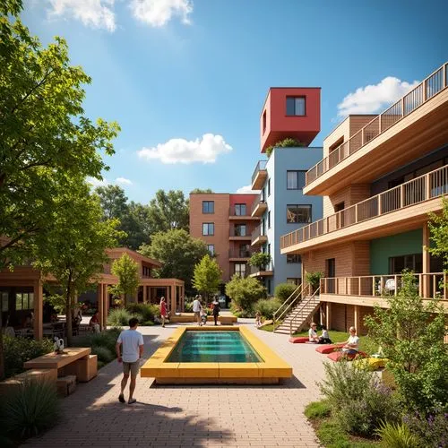 cohousing,ecovillages,ecovillage,multifamily,apartment complex,edenvale,fallingwater,maisonettes,sunninghill,netherwood,residentie,new housing development,sindelfingen,bryanston,europan,inmobiliaria,suburbanized,fresnaye,gundelfingen,3d rendering