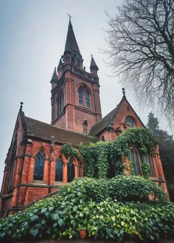 Gravesend, Kent, UK, Victorian-era-inspired, Gothic-style, red-brick, ornate, grandiose, architectural design, historic building, clock tower, stone carvings, stained glass windows, intricate stonewor