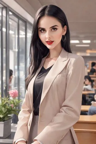 businesswoman,abdullayeva,business woman,real estate agent,secretaria,blur office background,Digital Art,Anime