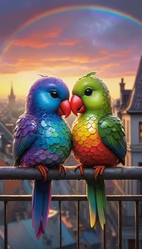 parrot couple,lovebird,love bird,for lovebirds,colorful birds,birds with heart,bird couple,rainbow lorikeets,birds love,i love birds,love birds,lovebirds,colorful heart,couple macaw,parrots,rainbow lory,love in air,two pigeons,songbirds,loving couple sunrise,Illustration,Abstract Fantasy,Abstract Fantasy 06