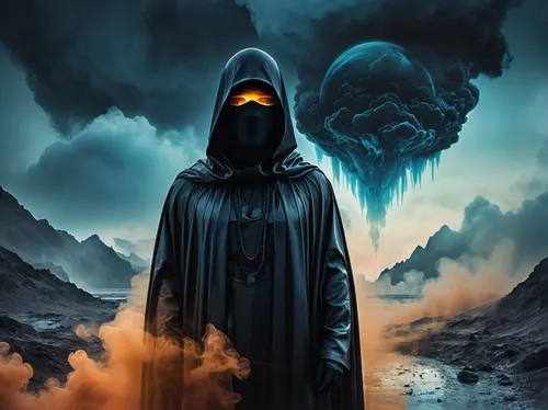 hooded man,grimm reaper,death god,sci fiction illustration,cloak,grim reaper,doctor doom,archimandrite,wither,the abbot of olib,reaper,dance of death,pall-bearer,vader,hinnom,angel of death,heroic fantasy,neophyte,the wanderer,scythe,Photography,Artistic Photography,Artistic Photography 07