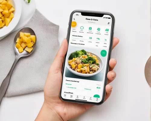 Design a calorie counting app that provides personalized meal plans and recipes based on users' dietary preferences and goals. ,restaurants online,uber eats,healthy menu,e-wallet,product photos,tickse