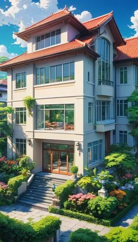 kotoko,kyokai,gakuen,apartment complex,nozaki,ekonomou,Illustration,Japanese style,Japanese Style 03