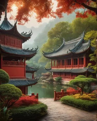 asian architecture,teahouses,hall of supreme harmony,the golden pavilion,heian,teahouse,japan landscape,world digital painting,oriental painting,goryeo,golden pavilion,wudang,buddhist temple,south korea,corea,dongbuyeo,hanging temple,japon,sukjong,soochow,Conceptual Art,Fantasy,Fantasy 05