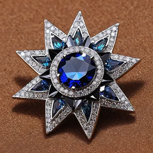 Korean Fashion Cubic Zirconia Star Brooch Pin for Men Lapel Button Suit Corsage Badge Shirt Collar Accessories Jewelry Luxury,blue star,motifs of blue stars,blue snowflake,circular star shield,magic s