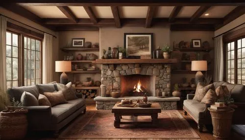 fireplace,sitting room,fireplaces,fire place,family room,livingroom,living room,inglenook,home interior,interior decor,rustic aesthetic,wooden beams,coziest,country cottage,rustic,coziness,interior design,great room,warm and cozy,furnishings,Conceptual Art,Fantasy,Fantasy 34