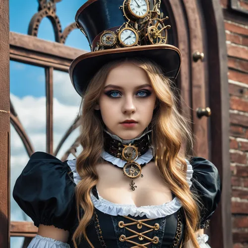 steampunk,victorian lady,victorian style,steampunk gears,victorian,tudor,alice,old elisabeth,victorian fashion,cosplay image,costume hat,velvet elke,cinderella,elizabeth i,queen of hearts,angelica,gothic portrait,the victorian era,baroque,venetia,Photography,General,Realistic