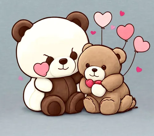 a large and small stuffed bear are in love,bearhug,valentine bears,cuddling bear,cute bear,teddy bears,teddybears,teddybear,teddy bear,bear teddy,changjin,bebearia,cute cartoon image,teddy teddy bear,