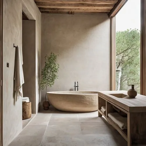 luxury bathroom,bathtub,modern minimalist bathroom,travertine,bath room,nonom style,Photography,General,Realistic