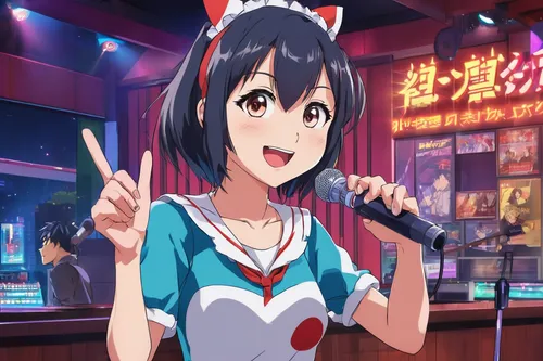 azusa nakano k-on,sonoda love live,japanese idol,idol,nico,karaoke,anime japanese clothing,waitress,shosenkyo drunk,izakaya,yui hirasawa k-on,rabbit ears,peace sign,torii,singing,himuto,love live,euphonium,minamioguni,kantai collection sailor,Illustration,Japanese style,Japanese Style 03