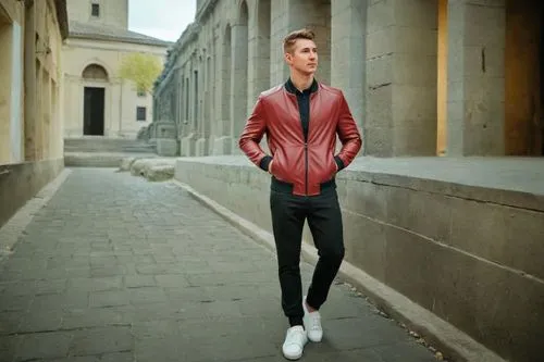 young model istanbul,male model,a wax dummy,lukas 2,bolero jacket,pompadour,pedestrian,fashion street,leather,a pedestrian,matador,bordeaux,jacket,valentino,maroon,cognac,elongated,murano,marrakech,on the street