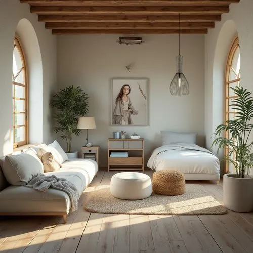 wooden beams,loft,livingroom,wooden floor,home interior,bedroom,living room,daybed,modern room,great room,danish room,interiors,wood floor,hardwood floors,daybeds,interior decor,guest room,interior design,bedrooms,chambre,Photography,General,Realistic