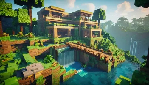 ravine,skylands,ravines,voxel,shaders,building valley,meteora,ancient city,fallingwater,floating islands,tei,green waterfall,biome,shader,industrial ruin,escher village,aurora village,biomes,eriador,cliffside,Unique,Pixel,Pixel 03