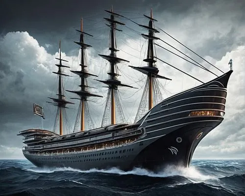 Imaginative space cruiseship windjammer shaped, modern cruise ship powered by advanced technology with sci-fi elements and sails like space windjammer
Artistic explorations of unconventional water tra