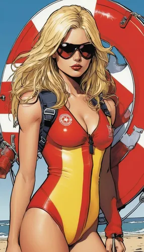 lifeguard,life guard,captain marvel,lifejacket,harley,one-piece swimsuit,motorboat sports,marvel comics,super heroine,red super hero,powerboating,female swimmer,woman fire fighter,sprint woman,motor boat race,parasailing,captain p 2-5,motorboat,wetsuit,fire-fighting aircraft,Illustration,American Style,American Style 06