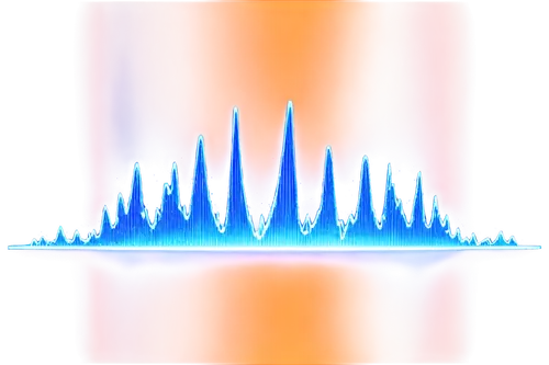 Audio waveform visualization, futuristic neon lights, glowing blue lines, 3D audio spectrum, metallic background, reflective surface, high-tech lab equipment, circular arrangement, central focal point