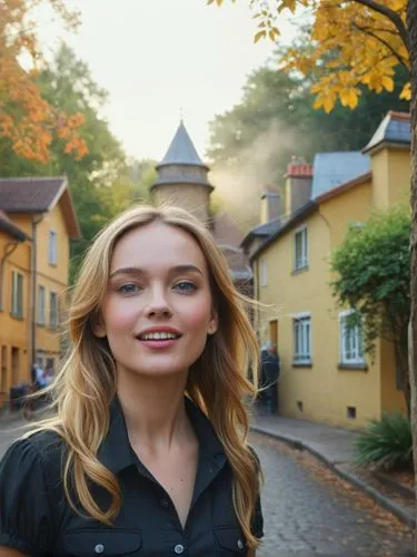 A 30-year-old French maid laughing her head off on the street.,a young blond woman with blue eyes is looking away,risberg,seberg,kutuzova,skanderborg,johansson,bastei,Photography,Documentary Photograp