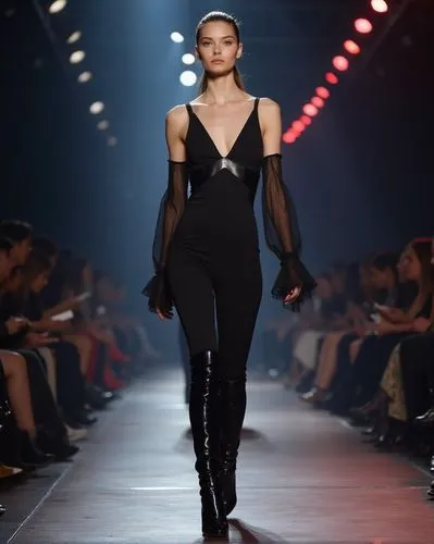 mugler,gaultier,dress walk black,black dress with a slit,afw,runway,Photography,Fashion Photography,Fashion Photography 12