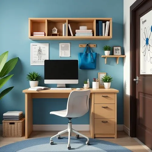 blur office background,office desk,creative office,boy's room picture,wooden desk,modern office