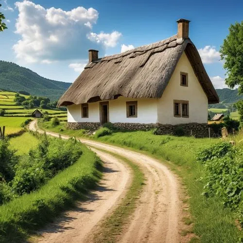 home landscape,country cottage,carpathians,danish house,country house,traditional house,transcarpathia,rural landscape,lonely house,little house,small house,homesteading,farm house,house in mountains,beautiful home,houses clipart,thatched cottage,summer cottage,homesteaders,miniature house,Photography,General,Realistic