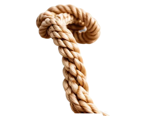 Coiled rope, transparent background, detailed knots, soft focus, gentle curves, natural texture, warm beige color, subtle shading, 3/4 composition, shallow depth of field, cinematic lighting, close-up