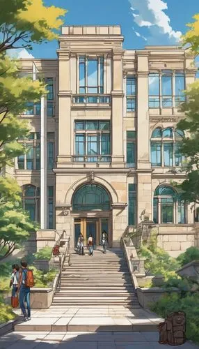 shinbo,tsumugi kotobuki k-on,rahxephon,gakuen,elementary school,nodame,elementary,aniplex,wakanohana,kotoko,cwru,kyokai,biblioteka,kodokan,aoyama,digidestined,heiji,dgs,school design,kindergarten,Illustration,Japanese style,Japanese Style 07