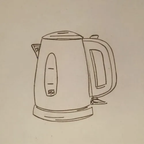 an image of drawing of a teapot,coffee pot,kettle,tea pot,coffee tea drawing,percolator,teakettle