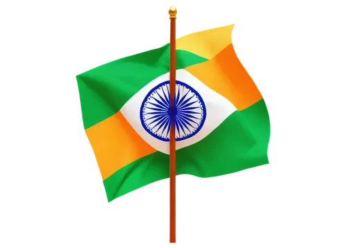 India national flag, tricolor design, horizontal stripes, saffron orange, white, green, Ashoka Chakra wheel, golden yellow, spinning wheel, intricate details, waving in wind, close-up, shallow depth o