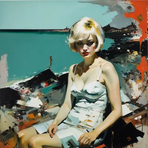 domergue,levinthal,mcginnis,yasumasa,vanderhorst,whitmore,colescott,blonde woman,golightly,kippenberger,blumenfeld,delaughter,kitaj,puttnam,feitelson,fischl,woman sitting,marylyn monroe - female,the blonde in the river,horst,Conceptual Art,Oil color,Oil Color 01