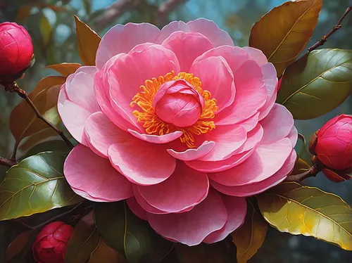 Write a poem inspired by the vibrant colors of a camellia blossom.,japanese camellia,camellia blossom,camellias,pink peony,camellia,camelliers,peony pink,peony,chinese peony,pink magnolia,magnolia,mag