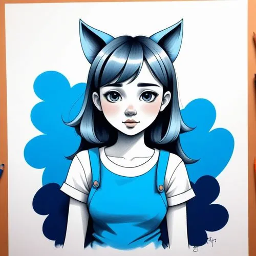 marinette,sumi,blue painting,krita,riska,kita