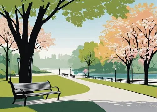 park bench,background vector,central park,riverside park,benches,walk in a park,autumn park,herman park,tidal basin,landscape background,autumn in the park,urban park,city park,lafayette park,greenspace,bench,lefferts,photo painting,paris clip art,embankment,Illustration,Vector,Vector 01