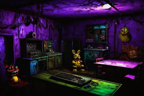 abandoned room,the little girl's room,a dark room,haunted house,the haunted house,kids room,penumbra,doll kitchen,children's room,madhouse,children's bedroom,doll house,basement,cartoon video game background,computer room,dollhouse,great room,halloween background,doctor's room,the kitchen,Illustration,Realistic Fantasy,Realistic Fantasy 32