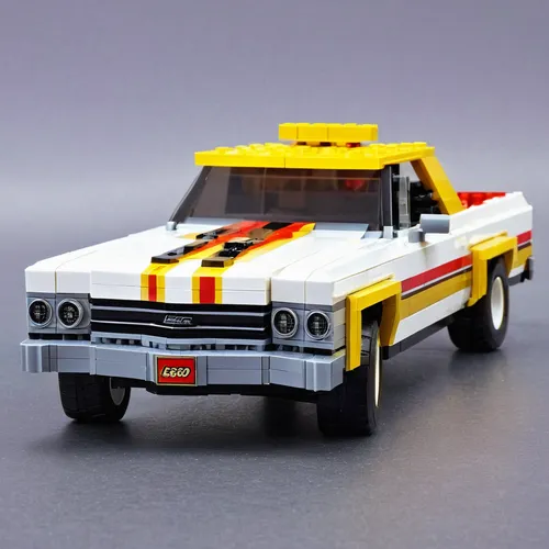 lego car,matchbox car,ecto-1,white fire truck,lego trailer,dodge ram rumble bee,edsel pacer,emergency vehicle,ford xa falcon,pickup-truck,jeep wagoneer,audi quattro,datsun truck,sheriff car,audi le mans quattro,chevrolet opala,racing transporter,ambulance,emergency ambulance,ford fg falcon,Illustration,Paper based,Paper Based 07