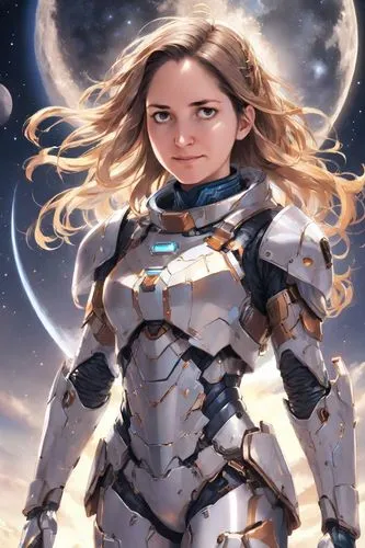 joan of arc,fantasy portrait,fantasy woman,paladin,female warrior,solar,goddess of justice,sci fiction illustration,lunar,head woman,cg artwork,silphie,warrior woman,herfstanemoon,valerian,strong woman,cyborg,nova,world digital painting,strong women,Digital Art,Anime