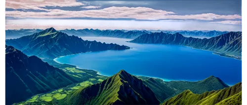 crater lake,lake baikal,changbai mountain,moorea,rinjani,fjords,heaven lake,volcanic lake,lake lucerne region,nz,french polynesia,japanese alps,baikal lake,alaska,fjord,caldera,mountainous landscape,aaa,mountainous landforms,tahiti,Illustration,American Style,American Style 11