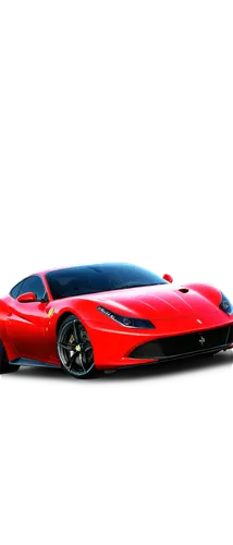 Ferrari car, sports car, red body, shiny metallic paint, sleek design, low-angle shot, racing stripe, black wheels, silver rims, aggressive headlights, luxurious interior, leather seats, steering whee