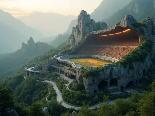 wudang,tigers nest,monasteries,monastery,mountain settlement,house in mountains,mountainous landscape,zhanshan,house in the mountains,huangshan,mountain landscape,yangshao,hushan,tulou,roof landscape,fantasy landscape,xiangshan,wenchuan,rivendell,great wall,Photography,General,Realistic