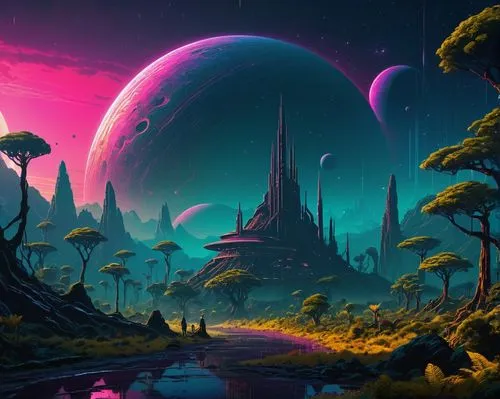 alien planet,alien world,futuristic landscape,fantasy landscape,extrasolar,planet alien sky,Conceptual Art,Sci-Fi,Sci-Fi 12