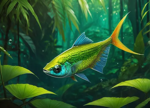 Write a thrilling story about a rare diamond tetra hidden in an Amazonian jungle.,forest fish,tropical fish,underwater fish,diamond tetra,small fish,angelfish,beautiful fish,underwater background,blue