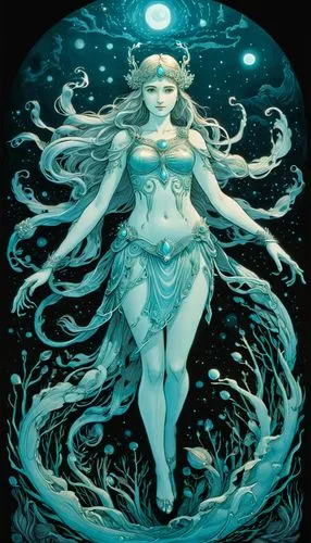 water nymph,rusalka,nereid,naiad,amphitrite,varuna,sirena,undine,azura,siren,naiads,aquarius,mermaid,water creature,the sea maid,fathom,god of the sea,sirene,mermaid background,mer,Illustration,Black and White,Black and White 13