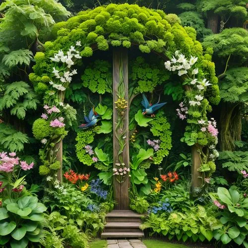 garden door,fairy door,door wreath,green wreath,blooming wreath,flower wreath,wreath of flowers,fernery,rose wreath,rose arch,garden decor,floral wreath,garden decoration,secret garden of venus,beautiful garden flowers,biopiracy,arbour,cottage garden,flower border frame,fairy house,Conceptual Art,Fantasy,Fantasy 11