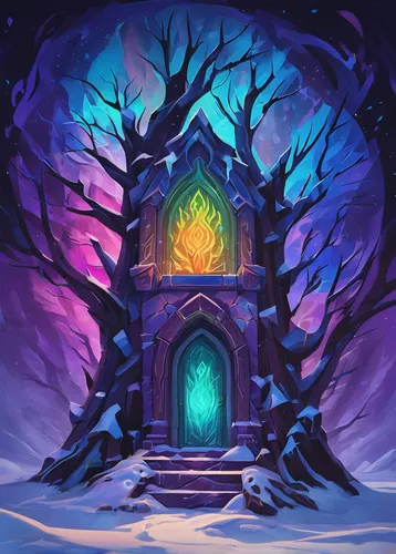 druid stone,witch's house,druid grove,fairy house,northrend,winter house,ice castle,witch's hat icon,portal,witch house,hall of the fallen,artifact,snow house,fairy door,mausoleum ruins,devilwood,advent market,healing stone,druids,ancient house,Illustration,Vector,Vector 07