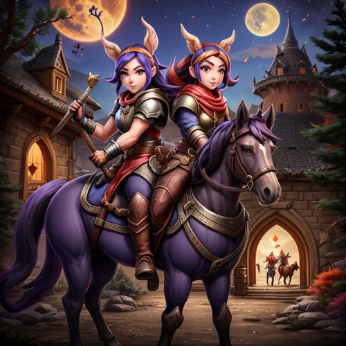 horse riders,game illustration,massively multiplayer online role-playing game,horseback,bremen town musicians,unicorn background,fantasy picture,riding lessons,sterntaler,equestrianism,horseback ridin