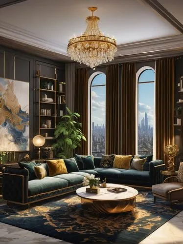 luxury home interior,apartment lounge,penthouses,livingroom,living room,modern living room,great room,sitting room,opulently,interior modern design,an apartment,ornate room,interior design,luxury property,opulent,family room,upscale,donghia,apartment,luxury real estate,Illustration,American Style,American Style 07