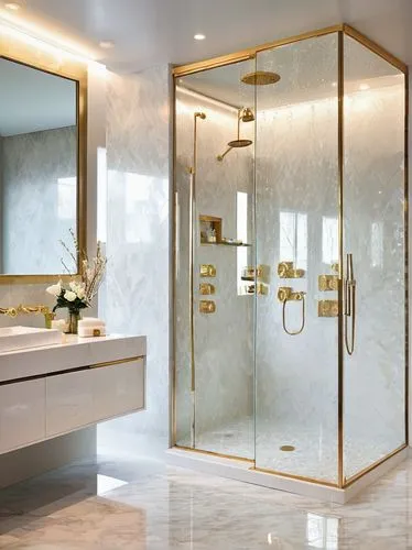 luxury bathroom,gold stucco frame,modern minimalist bathroom,bath room,luxury home interior,gold wall,ensuite,travertine,brassware,bathroom,gold lacquer,bagno,poshest,glass wall,marazzi,interior modern design,banyo,hovnanian,contemporary decor,vanities,Illustration,Vector,Vector 07