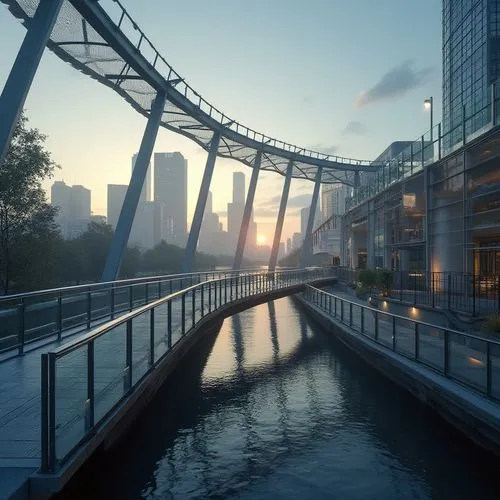 skybridge,minatomirai,cryengine,passerelle,3d rendering,footbridge,render,riversides,hafencity,waterside,waterfront,waterplace,footbridges,riverside,waterfronts,irwell,skywalks,megaproject,scenic bridge,soundbridge,Photography,General,Realistic