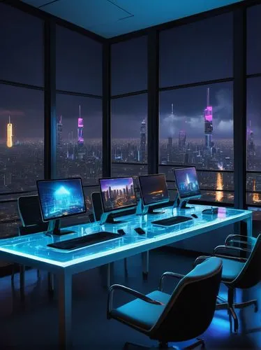 modern office,blur office background,cybercity,cybertown,cyberport,megacorporation,sky space concept,computer room,offices,futuristic landscape,conference room,cyberscene,meeting room,boardroom,cityscape,cybercafes,cyberview,city skyline,city at night,shanghai,Illustration,Realistic Fantasy,Realistic Fantasy 34